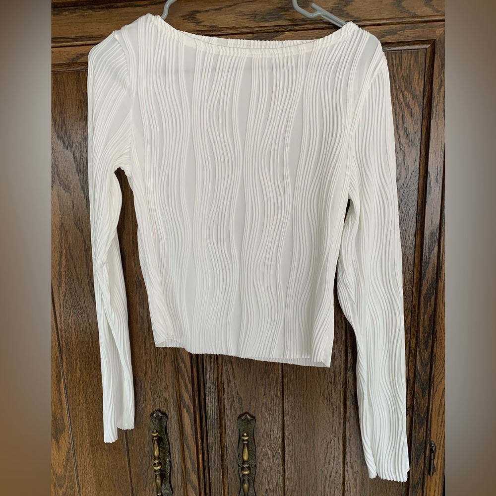 NWOT Elegant White Textured Women's Top